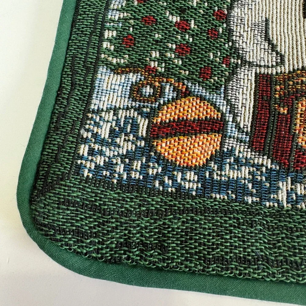Vintage American Crafts Tapestry Pillow Cover 10x14 Rectangle Snowmen Presents‎